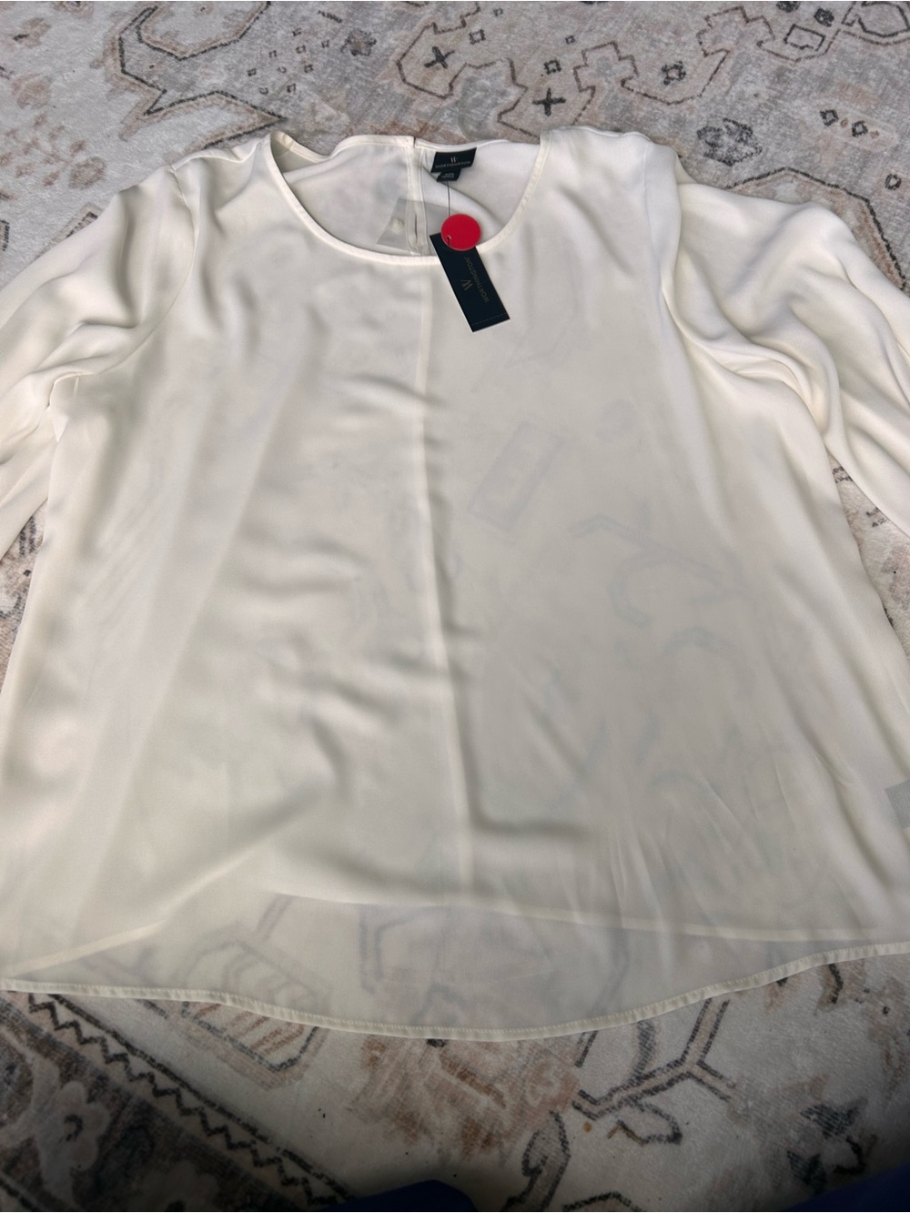 Worthington Cream Long Sleeve Blouse